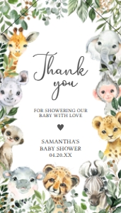 678 Greenery Jungle Safari Baby Shower Favor Tag with Line: 678 Greenery Jungle Safari Baby Shower Favor Tag