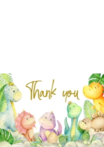 680 Greenery Boy Dinosaur Baby Shower Thank you Card: 680 Greenery Boy Dinosaur Baby Shower Invitation Set