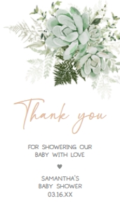 679 Greenery Succulent Baby in Bloom Baby Shower Favor Tag: 679 Greenery Succulent Baby in Bloom Baby Shower Favor Tag