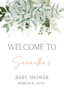 681 Succulent Baby in Bloom Baby Shower Welcome Sign A2: 681 Succulent Baby in Bloom Baby Shower Welcome Sign