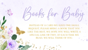 682 Gold Purple Butterfly Baby Shower Books for Baby: 682 Gold Purple Butterfly Baby Shower Invitation Set