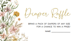 685 Wildflower Baby in Bloom Baby Shower Diaper Raffle: 685 Wildflower Baby in Bloom Baby Shower Invitation Set