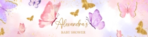 683 Pink Purple Butterflies Baby Shower Bottle Label: 683 Pink Purple Butterflies Baby Shower Bottle Label