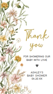 685 Wildflower Baby in Bloom Baby Shower Favor Tag: 685 Wildflower Baby in Bloom Baby Shower Favor Tag