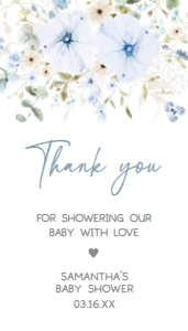 684 Blue Baby in Bloom Baby Shower Favor Tag: 684 Blue Baby in Bloom Baby Shower Favor Tag