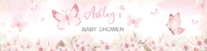 689 Pink Boho Butterfly Baby Shower Bottle Label: 689 Pink Boho Butterfly Baby Shower Bottle Label
