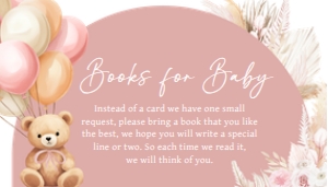 692 Boho Pink Bear Baby Shower Books for Baby: 692 Boho Pink Bear Baby Shower Invitation Set