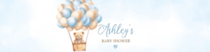 697 Blue Hot Air Balloon Bear Baby Shower Bottle Label: 697 Blue Hot Air Balloon Bear Baby Shower Bottle Label