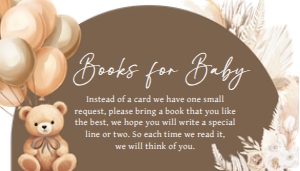 694 Boho Brown Bear Baby Shower Books for Baby: 694 Boho Brown Bear Baby Shower Invitation Set