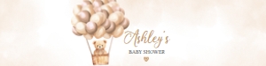 698 Brown Hot Air Balloon Bear Baby Shower Bottle Label: 698 Brown Hot Air Balloon Bear Baby Shower Bottle Label