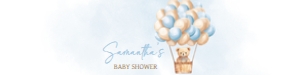 700 Blue Baby Bear Hot Air Balloon Baby Shower Bottle Label: 700 Blue Baby Bear Hot Air Balloon Baby Shower Bottle Label