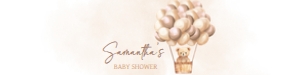 702 Brown Baby Bear Hot Air Balloon Baby Shower Bottle Label design preview