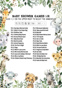 678 Greenery Jungle Safari Baby Shower Games Bundle 1: 678 Greenery Jungle Safari Baby Shower Games