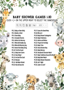 678 Greenery Jungle Safari Baby Shower Games Bundle 2: 678 Greenery Jungle Safari Baby Shower Games