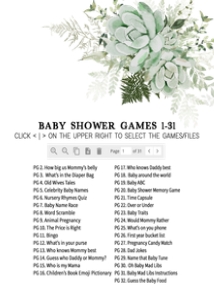 679 Greenery Succulent Baby in Bloom Baby Shower Games design preview