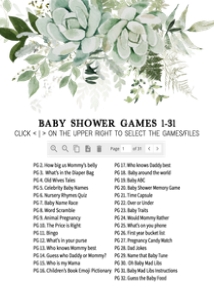 681 Succulent Baby in Bloom Baby Shower Games design preview