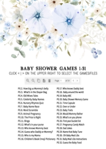 684 Blue Baby in Bloom Baby Shower Games Bundle 1: 684 Blue Baby in Bloom Baby Shower Games