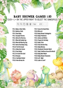 688 Greenery Girl Dinosaur Baby Shower Games Bundle 2: 688 Greenery Girl Dinosaur Baby Shower Games