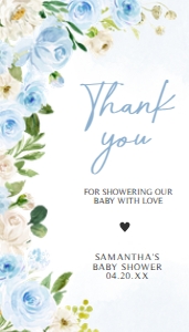 707 Blue Baby in Bloom Baby Shower Favor Tag design preview