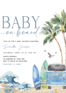 709 Baby on Board Baby Shower Invitation: 709 Baby on Board Baby Shower Invitation Set