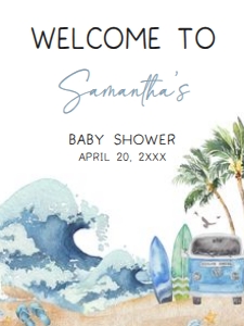709 Baby on Board Baby Shower Welcome Sign 18x24: 709 Baby on Board Baby Shower Welcome Sign