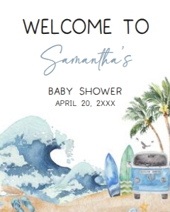 709 Baby on Board Baby Shower Welcome Sign 16x20: 709 Baby on Board Baby Shower Welcome Sign