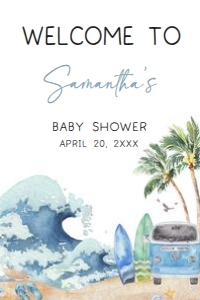 709 Baby on Board Baby Shower Welcome Sign 24x36: 709 Baby on Board Baby Shower Welcome Sign