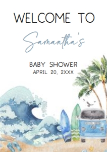 709 Baby on Board Baby Shower Welcome Sign A4: 709 Baby on Board Baby Shower Welcome Sign