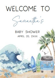 709 Baby on Board Baby Shower Welcome Sign A2: 709 Baby on Board Baby Shower Welcome Sign