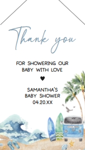 709 Baby on Board Baby Shower Favor Tag with Line: 709 Baby on Board Baby Shower Mega Bundle