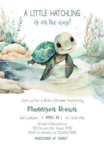 712 Sea Turtle Baby Shower Invitation: 712 Sea Turtle Baby Shower Invitation