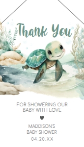712 Sea Turtle Baby Shower Favor Tag with Line: 712 Sea Turtle Baby Shower Mega Bundle