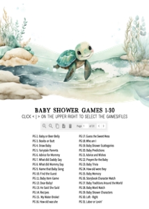 712 Sea Turtle Baby Shower Games Bundle 2: 712 Sea Turtle Baby Shower Mega Bundle