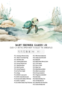 712 Sea Turtle Baby Shower Games Bundle 1: 712 Sea Turtle Baby Shower Mega Bundle