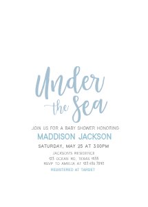 716 Sea Animals Baby Shower Invitation design preview