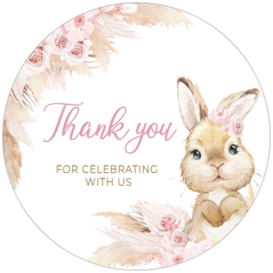 609 Boho Bunny Baby Shower Round Favor Tags: 609 Boho Bunny Baby Shower Mega Bundle