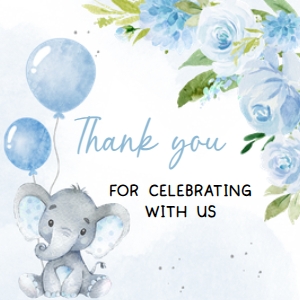 231 Blue Elephant Baby Shower Squared Favor Tags: 231 Blue Elephant Baby Shower Mega Bundle
