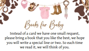 727 A Little Cowgirl Baby Shower Books for Baby: 727 A Little Cowgirl Baby Shower Invitation Set