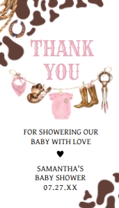 727 A Little Cowgirl Baby Shower Favor Tag: 727 A Little Cowgirl Baby Shower Favor Tag