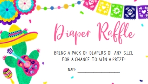 738 Little Señorita Baby Shower Diaper Raffle: 738 Little Señorita Baby Shower Invitation Set