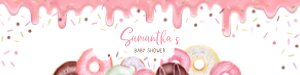 750 Pink Dripping Glaze Donuts and Diapers Baby Shower Bottle Label design preview