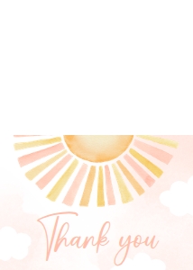 753 Girl A Little Ray of Sunshine Baby Shower Thank you Card: 753 Girl A Little Ray of Sunshine Baby Shower Invitation Set