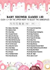750 Pink Dripping Glaze Donuts and Diapers Baby Shower Games Bundle 2: 750 Pink Dripping Glaze Donuts and Diapers Baby Shower Games