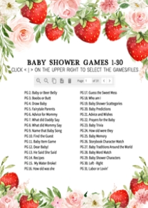 729 Strawberry Berry Sweet Baby Shower Games Bundle 2: 729 Strawberry Berry Sweet Baby Shower Games