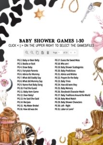 725 Cowgirl Baby Shower Games Bundle 2: 725 Cowgirl Baby Shower Games