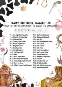 725 Cowgirl Baby Shower Games design preview