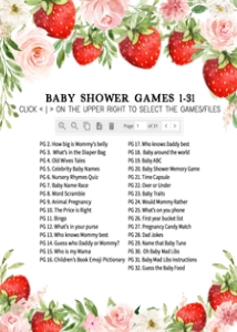 729 Strawberry Berry Sweet Baby Shower Games Bundle 1: 729 Strawberry Berry Sweet Baby Shower Games