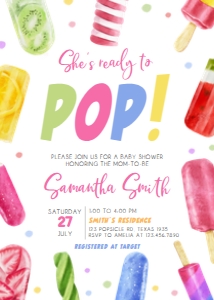783 Popsicle Baby Shower Invitation: 783 Popsicle Baby Shower Invitation