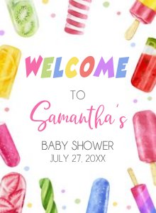 783 Popsicle Baby Shower Welcome Sign design preview