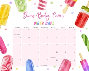 783 Popsicle Baby Shower Calendar 20x16: 783 Popsicle Baby Shower Mega Bundle
